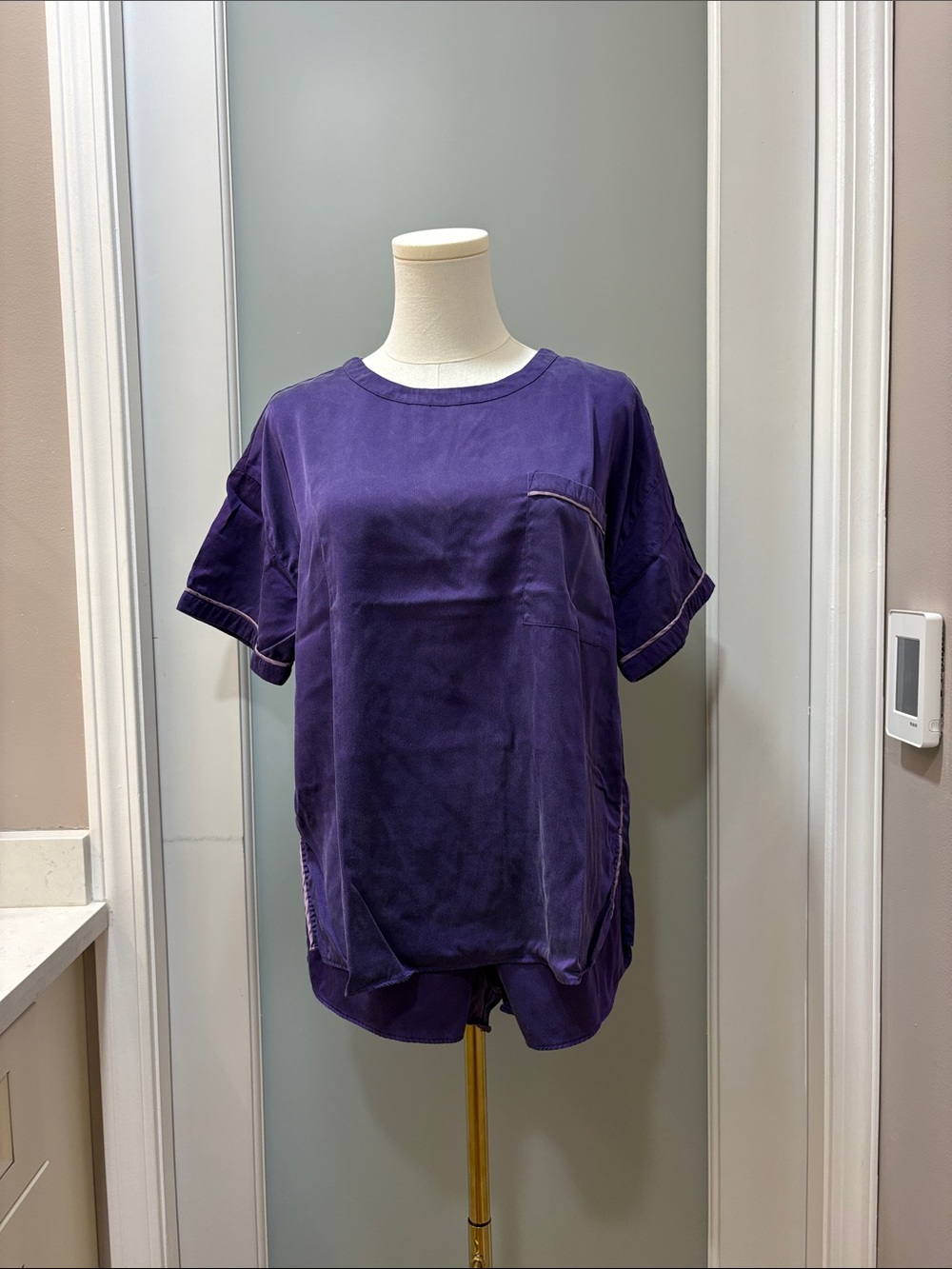 lunya Relaxed Pocket Tee in Deep Purple